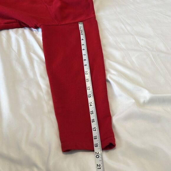 Carol Little sport szL red LS sweatshirt dress pockets buttons at bottom EUC - Picture 11 of 14